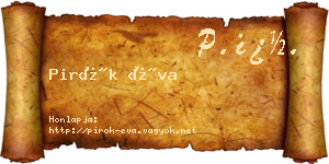 Pirók Éva névjegykártya